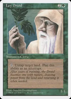 Ley Druid 1995 Non Foil Uncommon Fourth Edition MTG Near Mint - Image 1