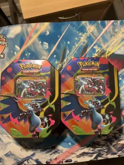 Pokemon TCG Mega Charizard Tin Mega Charizard X ex New Sealed - Image 1
