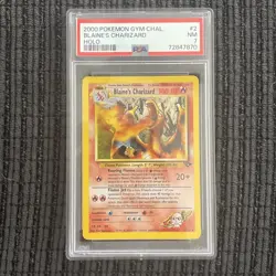 POKEMON BLAINE'S CHARIZARD 2000 GYM CHALLENGE #2 HOLO PSA 7 - Image 1
