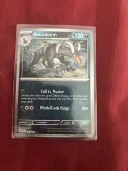 Pokemon Houndoom Poke Ball Pattern 063/131 Prismatic Evolutions Holo - Image 1
