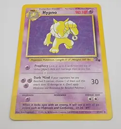 Pokemon TCG Hypno Fossil Card 23/62 Unlimited Regular Non-Holo Rare - Image 1