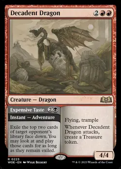 MTG Decadent Dragon // Expensive Taste ** Wilds of Eldraine ** English - Image 1