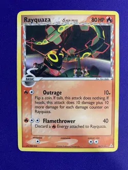 Rayquaza 26/110 Delta Species Non Holo Pokemon Heavily Played - Image 1