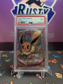 2000 Topps Chrome Pokemon Series 2 #133 Eevee PSA 9 Near Mint Pop 26 Wow - Image 1