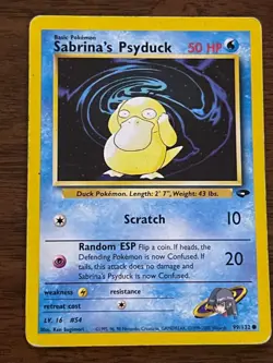 Pokemon TCG Gym Challenge 2 Card Lot Sabrina's Abra Psyduck LP-NM - Image 3