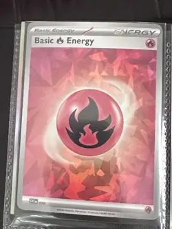 2024 Pokemon Basic Fire Energy Cracked Ice Holo 010 SV Energies English - Image 1