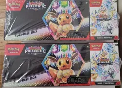 LOT OF 2 - Pokemon Prismatic Evolutions Surprise Box & Booster Bundle Sams Club - Image 1