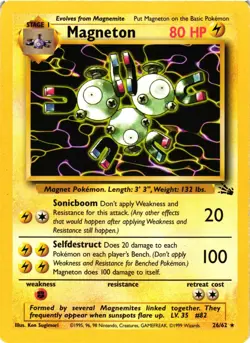 Pokemon TCG Magneton Fossil 26/62 Regular Unlimited Rare MP - Image 1