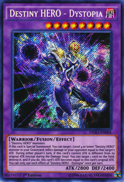 YUGIOH DESTINY HERO - DYSTOPIA SECRET RARE DESO-EN004 NEAR MINT - Image 1