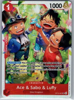 Ace & Sabo & Luffy OP13-007 SR English Carrying His Will - One Piece Card - NM - Image 1