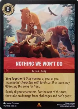 147/204 NOTHING WE WON'T DO EN8 RARE DISNEY LORCANA CARD - Image 1