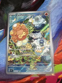 Castform Sunny Form 195/191 Illustration Rare Surging Sparks Pokemon Card NM - Image 1