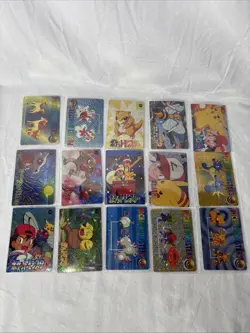 Pokemon Japanese Vintage Vending Stickers Prism Holo Card Lot 5 - Image 1