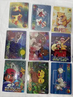 Pokemon Japanese Vintage Vending Stickers Prism Holo Card Lot 5 - Image 2
