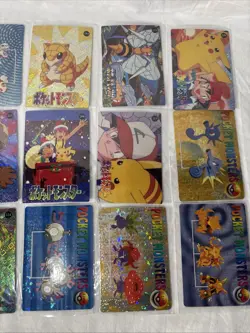 Pokemon Japanese Vintage Vending Stickers Prism Holo Card Lot 5 - Image 3
