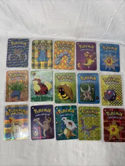 Pokemon Japanese Vintage Vending Stickers Prism Holo Card Lot 7 - Image 1