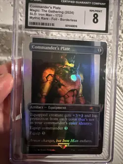 Commander's Plate Rainbow Foil MTG Secret Lair Marvel Iron Man CGC 8 NM-M🔥 - Image 1