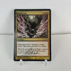 MTG Magic Blightning Signed Artist Proof and Back Art Drawing with signature - Image 1