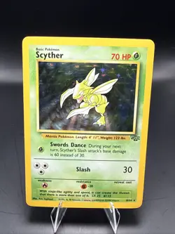 Pokemon Jungle Scyther Holo Rare Card 10/64 1999 Vintage Base Set WOTC - Image 1