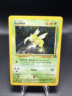 Pokemon Jungle Scyther Holo Rare Card 10/64 1999 Vintage Base Set WOTC - Image 2