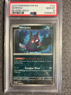2023 Pokemon Par En-paradox Rift 121 Morpeko Reverse Holo PSA 10 - Image 1