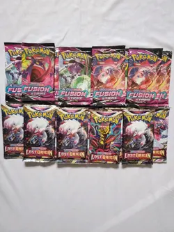 Pokemon Fusion Strike & Lost Origin 1/2 Booster Box -18 Packs- Sealed Unweighed! - Image 1
