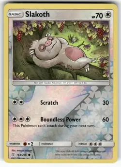 Slakoth (168) SM - Unified Minds Common,Reverse Holo Pokemon Near Mint or Better - Image 1