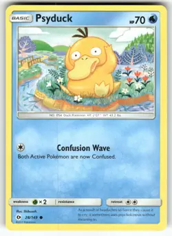 Psyduck SM Base Set Common Pokemon Lightly played - Image 1