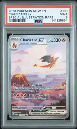 2023 Pokemon Mew EN-151 Charizard EX Special Illustration Rare PSA 9 #199 SIR - Image 1