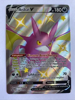 Pokemon Iksbat V Shiny Full Art Black Star Promo SWSH098 NM Deutsch - Image 1