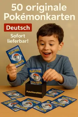 50 Original Deutsche Pokemon-Karten mit Holos , Boosterfrisch ohne doppelte - Image 1