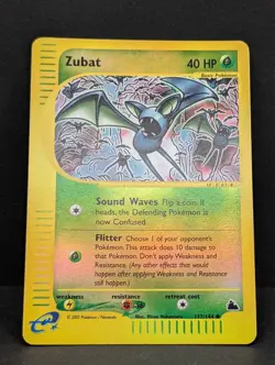 Zubat 117/144 Skyridge Reverse Holo Rare Pokemon TCG Nintendo LP - Image 3