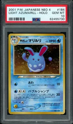 PSA 10 LIGHT AZUMARILL 184 NEO 4 JAPANESE NEO DESTINY POKEMON - Image 1