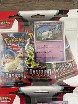 Pokemon - Obsidian Flames Booster Blister - 3 Packs (Houndstone Promo) READ DESC 820650853784 - Image 3
