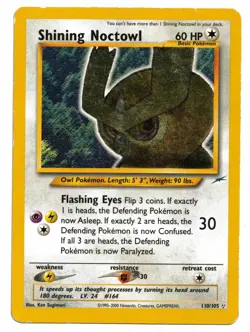 Pokemon Card: Shining Noctowl 110/105 Neo Destiny Set Vintage Ultra Rare! PL - Image 1