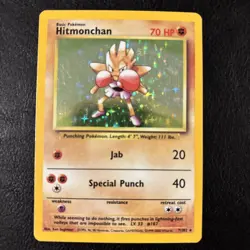 Pokemon TCG Hitmonchan Base Set Holo Rare Card 7/102 - Image 1