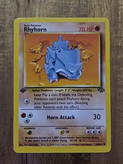 Rhyhorn 1st Edition - NEAR MINT- #61/64 - Jungle Set 1999 - Pokemon Card WoTC - Image 2