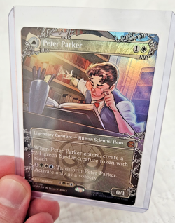 MTG Peter Parker Amazing Spider-Man 0208 Web Borderless Art Foil Card - Image 1