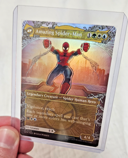 MTG Peter Parker Amazing Spider-Man 0208 Web Borderless Art Foil Card - Image 2