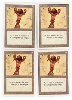 Magic the Gathering Revised Rod of Ruin x 4 MTG Artifact 3 x NM 1 x LP - Image 1