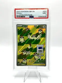 PSA 9 Pidgey Illustration Rare #207 Obsidian Flames Pokemon 2023 ENGLISH MINT - Image 1