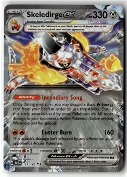 Skeledirge ex ⭐ 137/182 Holo Double Rare Paradox Rift 2023 Pokemon NM - Image 1