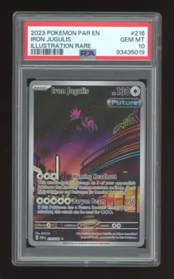 2023 POKEMON PAR EN-PARADOX RIFT ILLUSTRATION RARE #216 IRON JUGULIS PSA 10 - Image 1