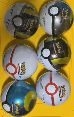 Lot Of 6 Pokemon - Sealed Pokeballs - 3 Packs Per Tin - Image 1