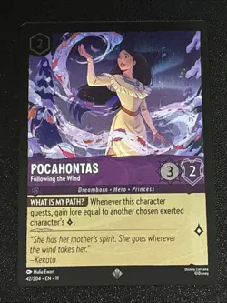 Disney Lorcana Winterspell Pocahontas - Following the Wind Cold Foil 42/204 NM - Image 1