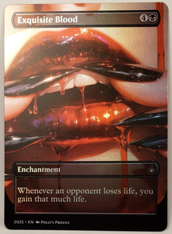 Exquisite Blood FOIL Proxy Playtest Card with Custom Fantasy Art - Image 1
