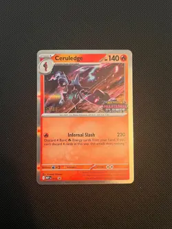 Phantasmal Flames STAFF Promo Ceruledge Pokemon Card - Image 1