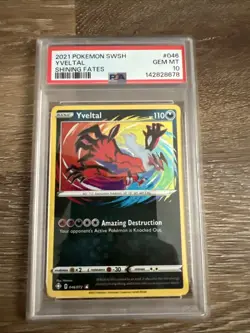 Yveltal 46/72 Shining Fates Holo Pokemon TCG Card Amazing Rare PSA 10 Gem Mint - Image 1