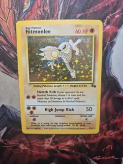 Hitmonlee 7/62 Fossil Holo Rare Unlimited Pokemon Card DMG - Image 1