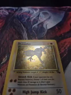 Hitmonlee 7/62 Fossil Holo Rare Unlimited Pokemon Card DMG - Image 2